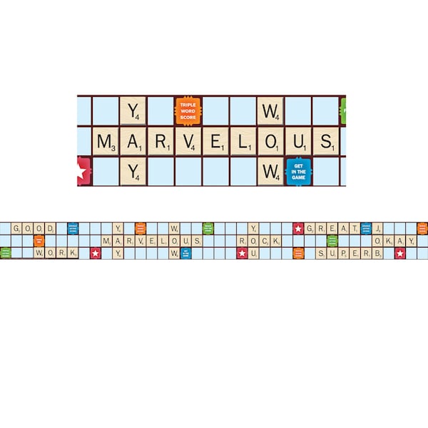 Scrabbleâ¢ Letters Extra Wide Die Cut Deco TrimÂ®, 37 Feet/Pack, PK3